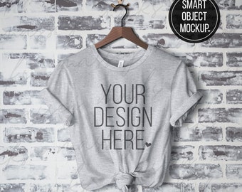 Bella Canvas 3001 Mockup: Athletic Heather Shirt PSD (Digital Download)