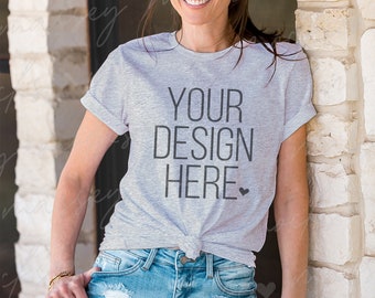 Athletic Heather Bella Canvas 3001 Shirt Mockup (Digital Download)