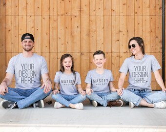 Family Shirt Mockup: Athletic Heather Bella Canvas 3001 (Digital Download)