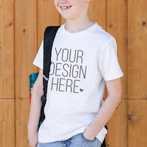 Bella Canvas Youth Mockup | Kids Shirt mockup | Kids Mockup | Kid Model Mockup | Back to School Shirt Mock up | Kids Tshirt Mockup