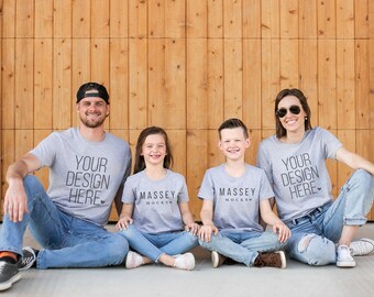 Family Shirt Mockup: Bella Canvas 3001 Athletic Heather (Digital Download)