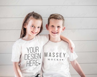 Kinder Sibling Shirt Mockup: Bella Canvas 3001Y (Digitaler Download)