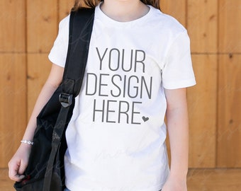 Bella Canvas Youth Shirt Mockup: Back to School (Digital Download)