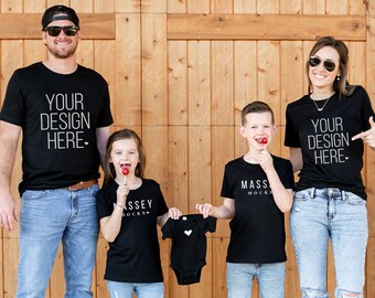 Family Shirt Mockup: Bella Canvas 3001, Pregnancy Announcement (Digital Download)