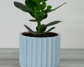 Fluted Planter Pot: Modern 3D Printed Home Decor