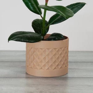 Vaso per piante stampato in 3D geometrico, vaso per fiori da interno, motivo a diamante, arredamento originale per la casa, ecologico, regalo per la festa della mamma