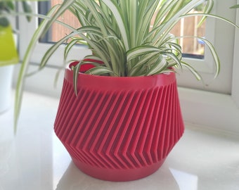 Maceta acanalada: Maceta minimalista impresa en 3D, decoración ecológica para el hogar