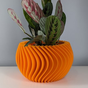 Minimalistischer geriffelter Blumentopf, Indoor-Blumentopf, 3D-Druck, Wohnkultur, umweltfreundlich, Muttertagsgeschenk, viele Farben und Größen