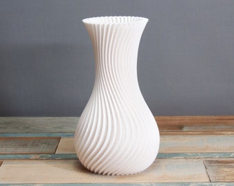 Moderne Wirbelvase, 3D gedruckte Vase, originelles Wohndekor, Geschenk für sie, umweltfreundlich, Muttertagsgeschenk, Vase im nordischen Stil