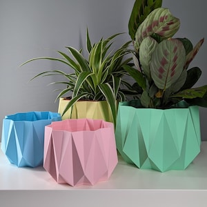 3D Printed Planter Pot, modern design, indoor plant pot, original home décor, eco-friendly, mother’s day gift, different colours and sizes