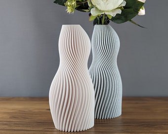 Curvy vase, 3D printed vase, original and modern home décor, gift for her, original, eco-friendly, mothers day gift, flower decorative vase
