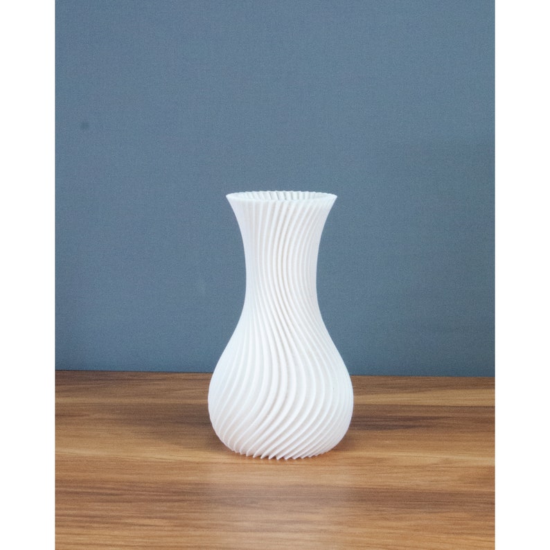 Moderne Wirbelvase, 3D gedruckte Vase, originelles Wohndekor, Geschenk für sie, umweltfreundlich, Muttertagsgeschenk, Vase im nordischen Stil Bild 7