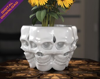 3D Print STL Skulls Vase - pot plant
