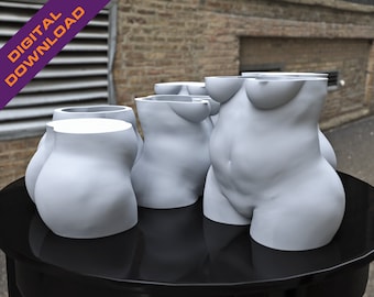 3D Print STL Chunky woman pot planter