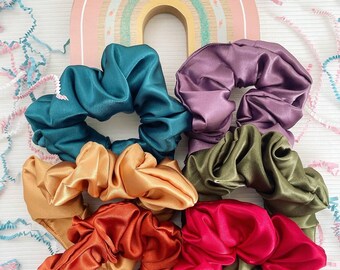 Scrunchie Hair Tie | Satin Scrunchie | Elastic Hair Tie Scrunchies | Rainbow Scrunchie | Pride Month Gifts | Scrunchies | Silk Scrunchie