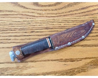 Vtg Ka-bar Knife and Carving Set, No. P178-C, 6 Steak Knives W
