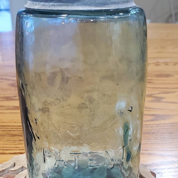 Antique Rare Fruit Jar Mason's Patent Lower S rb 1756-1