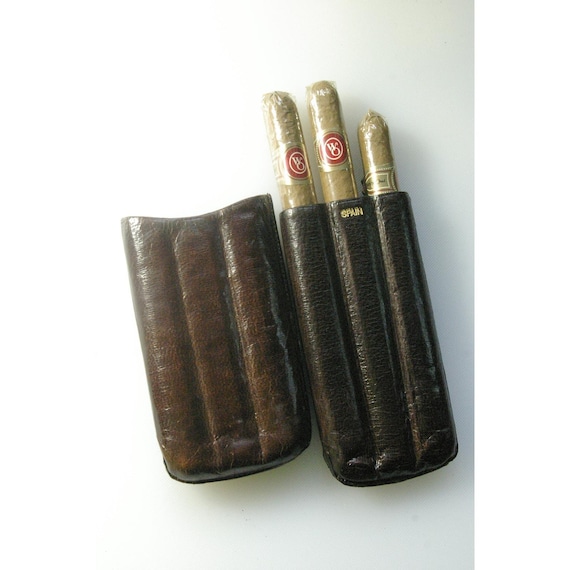 how much is a pouch of tobacco in spain Leather Cigar Case, Handmade in Spain Molded Cigar Pouch