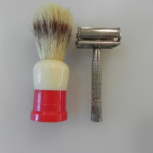 Vintage Gillette Safety Razor Adjustable with Brush