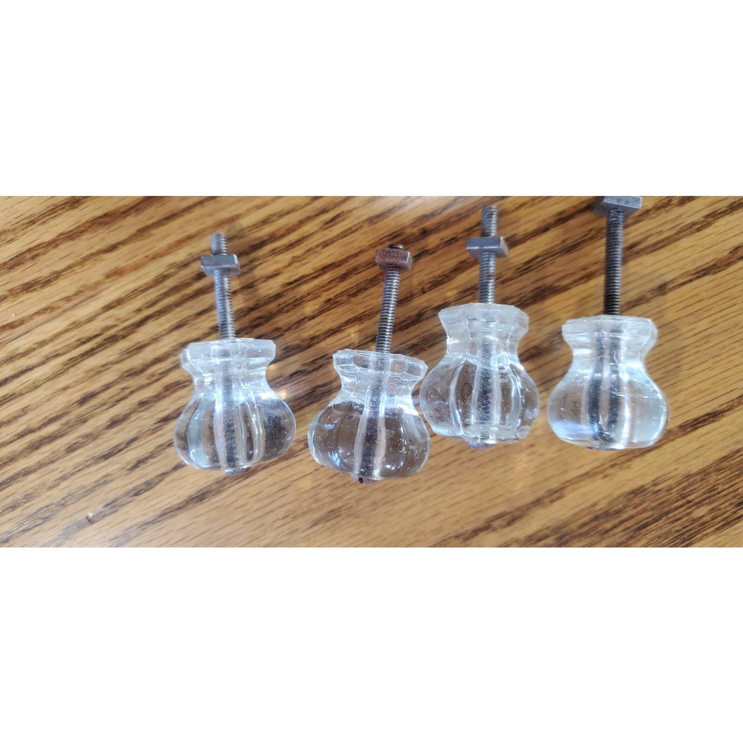 Antique Vintage Glass Drawer Pulls Etsy
