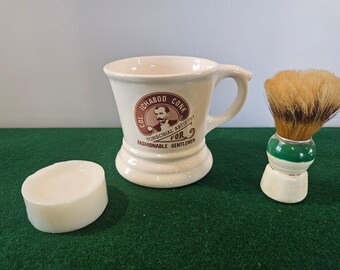 Shaving Mug Col. Ichabod Conk with brush and soap