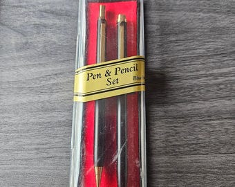 Pen and Pencil Set blue ink. unopened box not sure of condition.