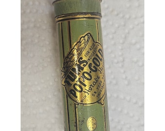 Vintage Tums Pot-O-Gold Green and Gold Tin Adjusting Tin