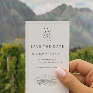 Custom Wedding Save the Date Venue Line Drawing, Digital Download for Print or Phone
