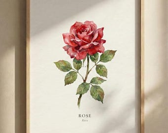 Stampa artistica di rose dello Stato di New York, poster floreale minimalista (download digitale)