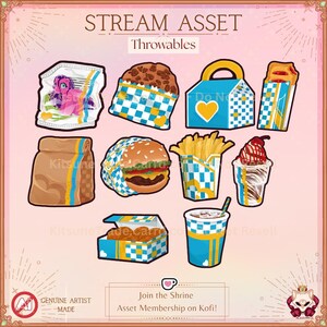 Vtuber Streaming Twitch Asset - Fast Food - Set 1 image 2