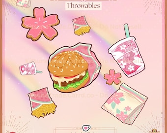 Vtuber Streaming Twitch Asset - Sakura Fast Food