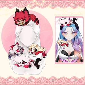 Vtuber Streaming Twitch Asset - Hazbin Hotel - Conjunto 1 - Chibis en reposo
