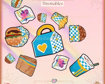 Vtuber Streaming Twitch Asset - Fast Food - Set 1