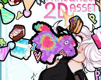 Vtuber Streaming Twitch Asset - Birthday Pack - Set 1