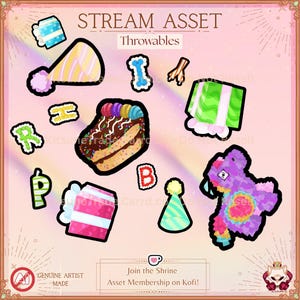 Vtuber Streaming Twitch Asset - Birthday Pack - Set 1