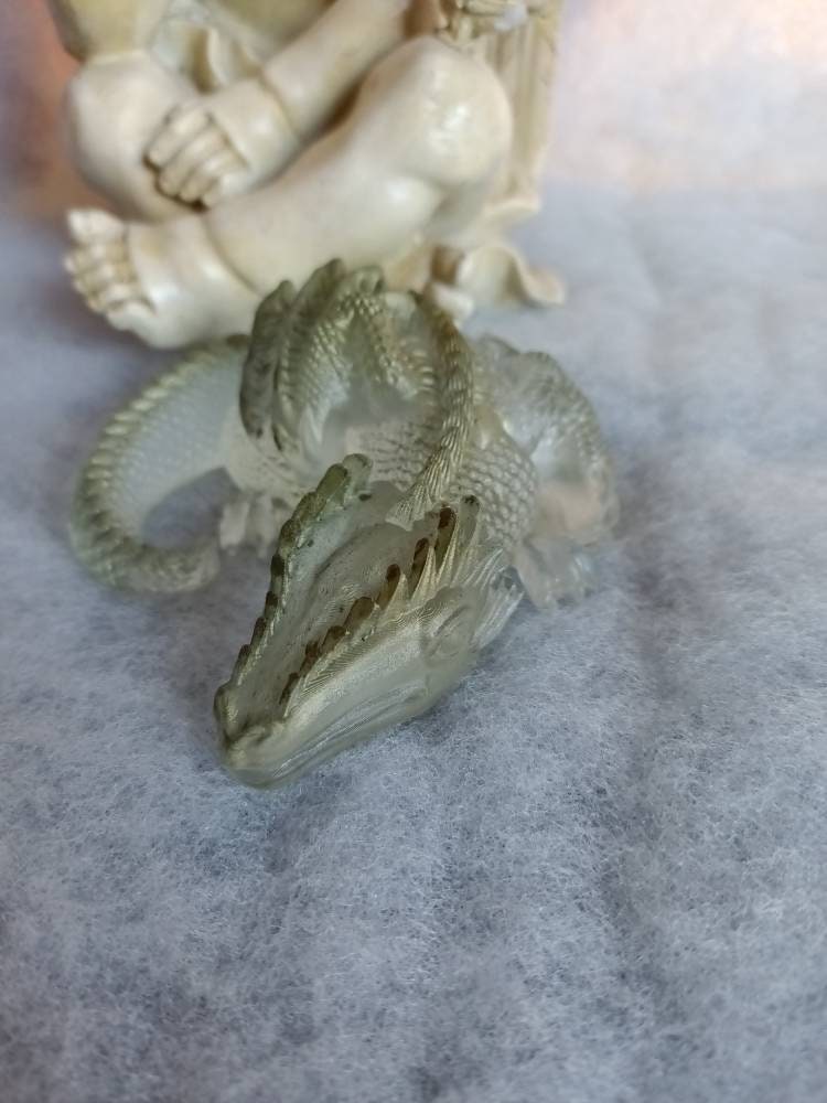 Dragon en Résine Transparent et Vert