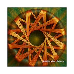Impresión de toroide de bobina de Rodin de cobre / Arte de códigos de luz de geometría sagrada / Descarga digital (8x10, 16x20)