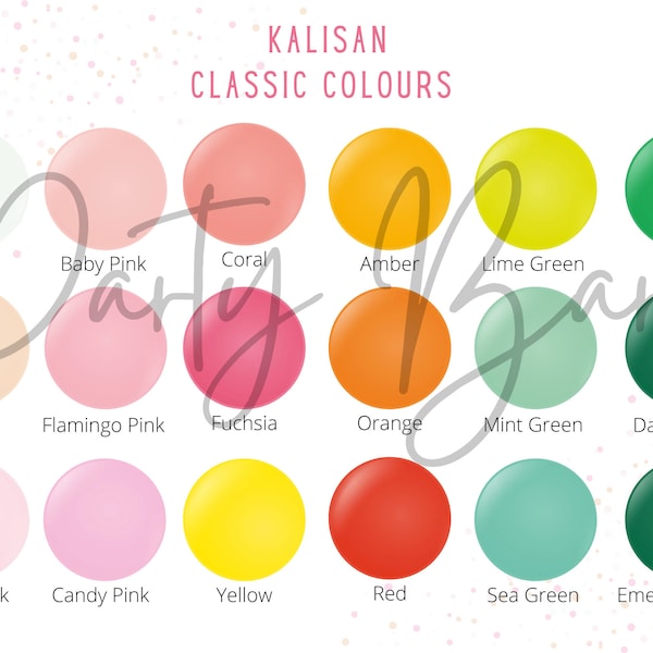 Kalisan Balloon Color Chart Etsy