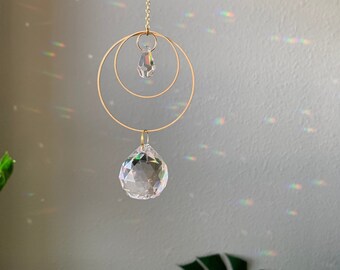 Suncatcher, Rainbow Maker, Dopamine Decor, Crystal Prism Sun Catcher, Light Catcher, Feng Shui Decor, Hanging Crystal Suncatcher