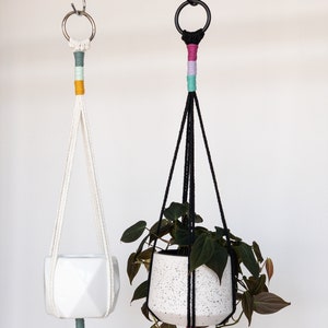 Modern Plant Hanger, Macrame Plant Hanger, Simple Plant Hanger, Colored Plant Hanger, Hanging Plant Holder, Indoor Plant Hanger