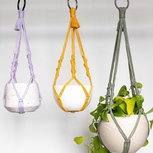 Macrame Plant Hanger #1 - No Tail Hanging Planter,  Hanging Plant Holder, Indoor Plant Hanger, Pet friendly plant hanger, Hanging Pot