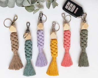 Boho Macrame Keychains,  Macrame Accessories | Key Fob |  Handmade Keychain