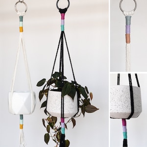 Modern Plant Hanger, Macrame Plant Hanger, Simple Plant Hanger, Colored Plant Hanger, Hanging Plant Holder, Indoor Plant Hanger