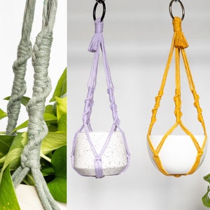 No Tassel Macrame Plant Hanger, No Tail Hanging Planter, Hanging Plant Holder, Indoor Plant Hanger, Pet friendly plant hanger, Hanging Pot image 1