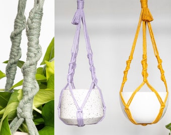 No Tassel Macrame Plant Hanger, No Tail Hanging Planter,  Hanging Plant Holder, Indoor Plant Hanger, Pet friendly plant hanger, Hanging Pot