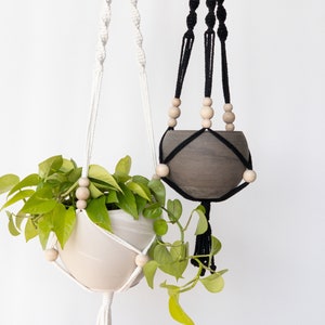 Adjustable Hanging Planter, Macrame Plant Hanger with beads, Hanging Plant Holder, Plant Hanger, Beaded Plant Hanger, Window Plant Hanger