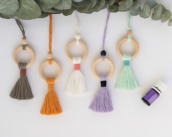 Boho car charm and essential oil diffuser, Macrame car charm, Cute car decor, car ornament, car oil diffuser, boho car accessories
