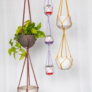 Double Plant Hanger #1 - Triple Plant Hanger, Hanging Planter, Macrame Plant Hanger, Hanging Plant Holder, Plant Hanger
