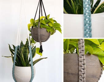Minimalist Macrame plant hanger | Modern Plant Hanger | Handmade Plant Holder | Hanging Planter | Hanging Plant Holder | Indoor Plant Hanger