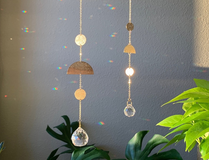Suncatcher #3 - Rainbow Maker, Dopamine Decor, Crystal Prism Sun Catcher, Light Catcher, Feng Shui Decor, Hanging Crystal Suncatcher